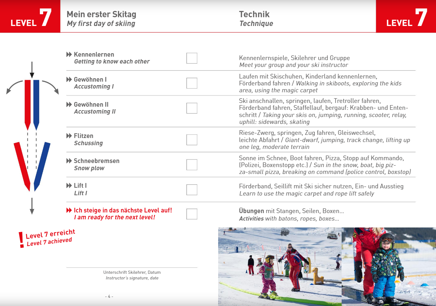 Anfänger Skikurs Technik für Kinder und Jugendliche Maria Alm 